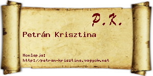 Petrán Krisztina névjegykártya